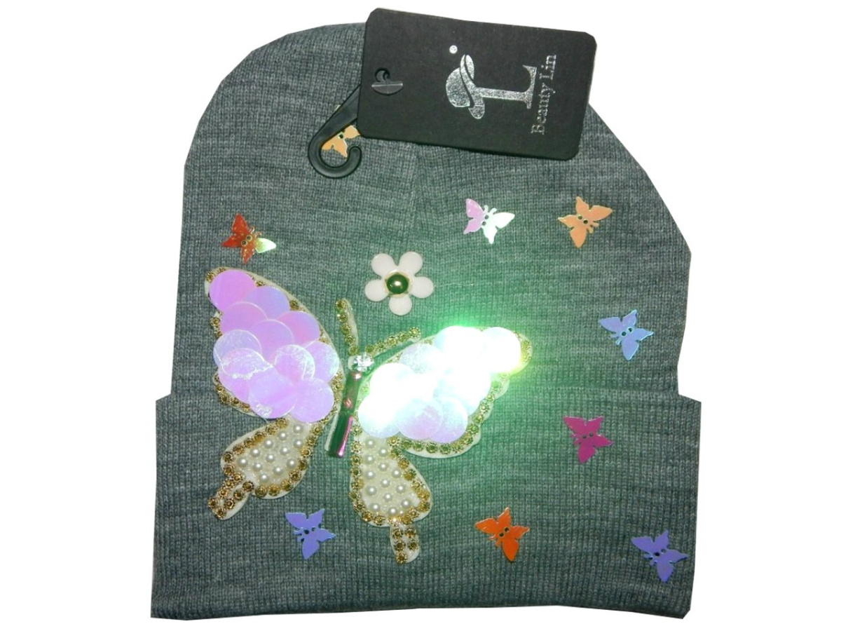 Jesienno/zimowa czapka MOTYL (szary) Jesienno/zimowa czapka MOTYL (szary)