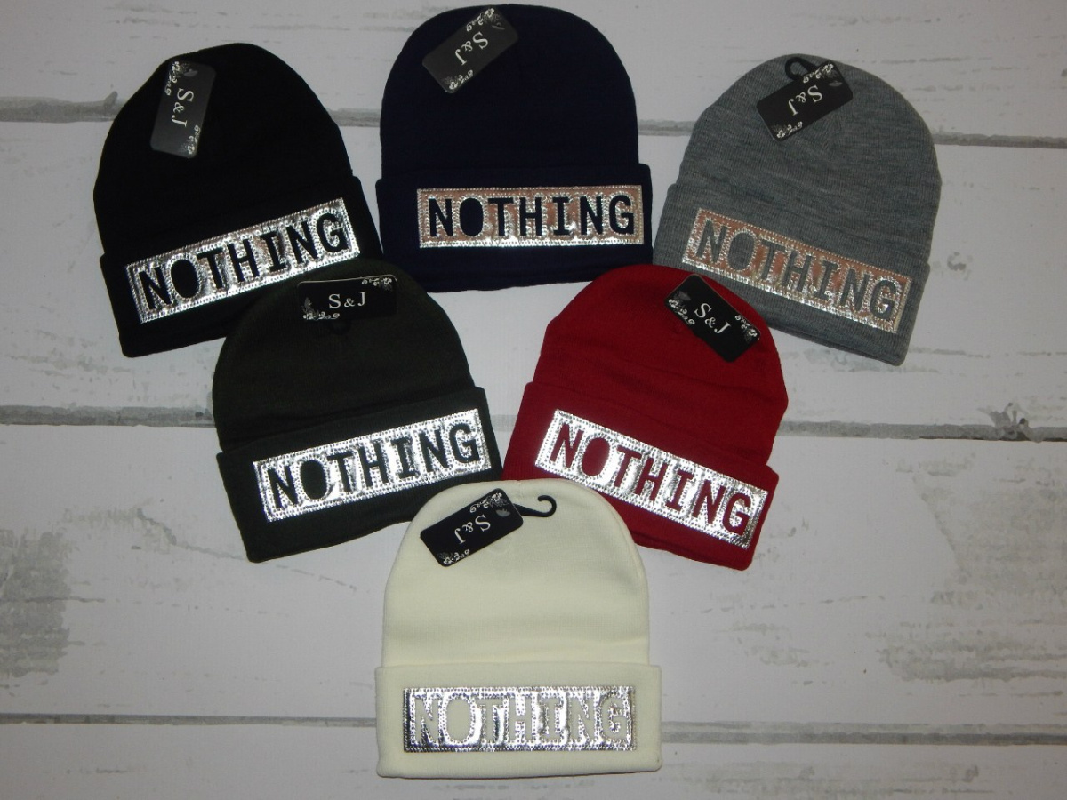 NOTHING - jesienno zimowa czapka z naszywką (khaki) NOTHING - jesienno zimowa czapka z naszywką (khaki)