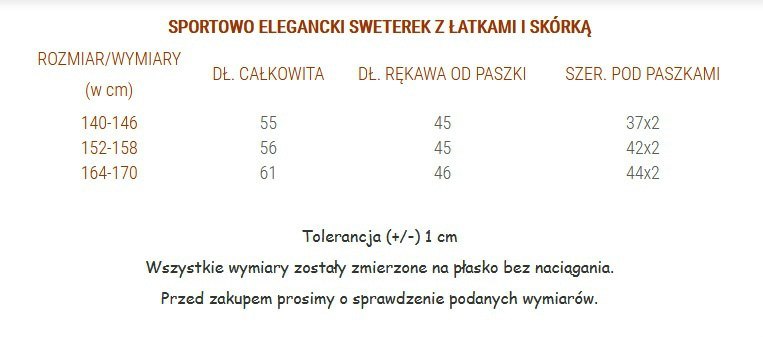 Sportowo elagancki sweterek z łatkami i skórką Sportowo elagancki sweterek z łatkami i skórką