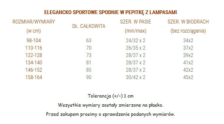 Elegancko sportowe spodnie w pepitkę z lampasami Elegancko sportowe spodnie w pepitkę z lampasami