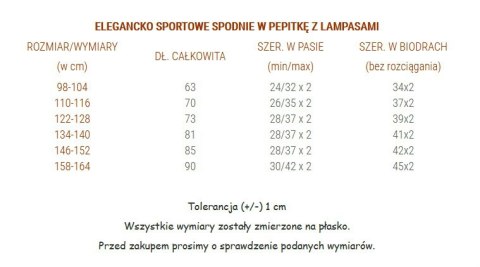 Elegancko sportowe spodnie w pepitkę z lampasami Elegancko sportowe spodnie w pepitkę z lampasami