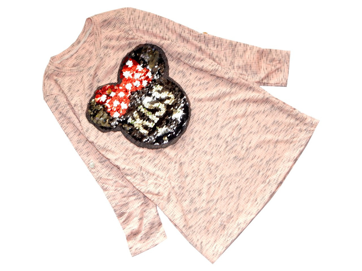 Sukienka/tunika z Magiczną Aplikacją 3D MINNIE KISS i roll-up'em na rękawach Sukienka/tunika z Magiczną Aplikacją 3D MINNIE KISS i roll-up'em na rękawach