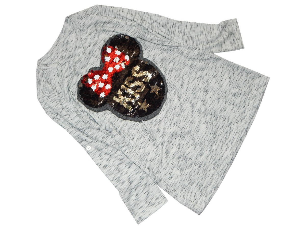 Sukienka/tunika z Magiczną Aplikacją 3D MINNIE KISS i roll-up'em na rękawach Sukienka/tunika z Magiczną Aplikacją 3D MINNIE KISS i roll-up'em na rękawach