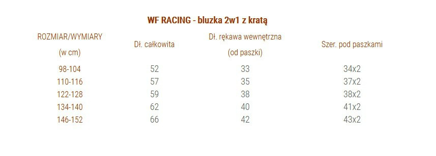 WF RACING - sportowa bluzka 2w1 print, krata i expresy WF RACING - sportowa bluzka 2w1 print, krata i expresy