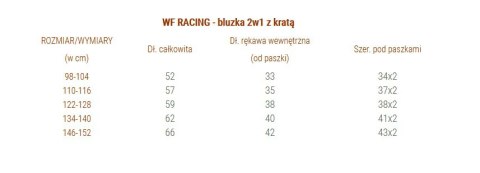 WF RACING - sportowa bluzka 2w1 print, krata i expresy WF RACING - sportowa bluzka 2w1 print, krata i expresy