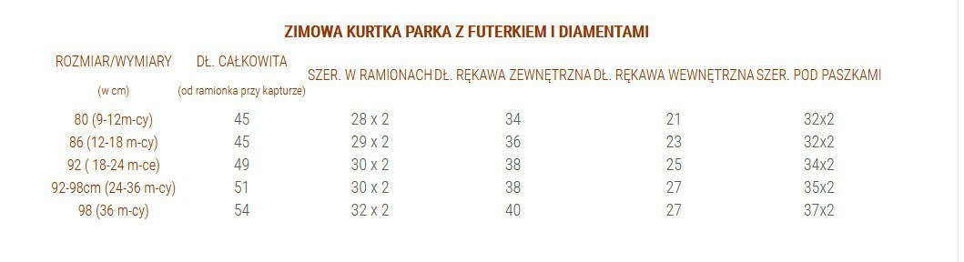 Zimowa kurtka parka/płaszczyk z futerkiem i diamentami Zimowa kurtka parka/płaszczyk z futerkiem i diamentami